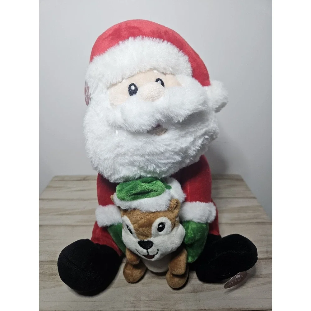 Cuddle Barn Chip n Claus Animated Christmas Santa Chipmunk Plush Musical Dancing